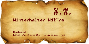 Winterhalter Nóra névjegykártya