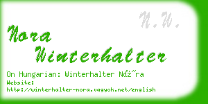 nora winterhalter business card